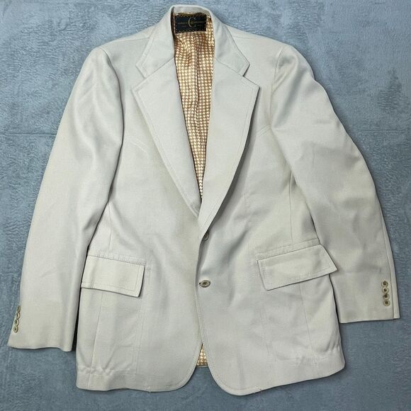 Vintage Nino Cerruti Beige‎ Sport Coat – Society Brand Ltd 1970s Tailored - Picture 3 of 16